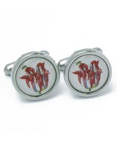 N-3019 Manchetknopen - Marell met Tulpenboek Rode Tulp met Bij 1.jpg